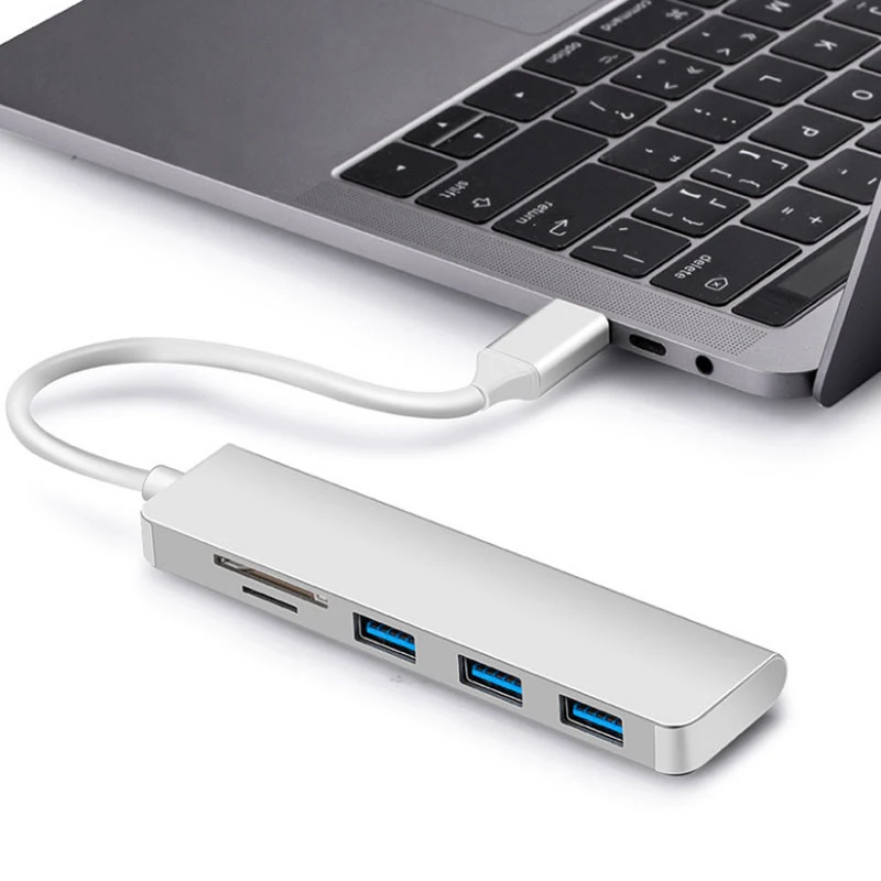 5-v-1 Typ-C HUB Aluminiu Zliatiny USB napájací Adaptér USB 3.0 Port SD Kariet Pre Samsung Galaxy Tab S6 10.5 Lite 10.4