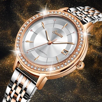 SUNKTA 2020 Žena Hodinky Rose Gold Top Značky Luxusné Hodinky Ženy Quartz Nepremokavé dámske Náramkové hodinky Dámske Dievčatá Sledovať Hodiny