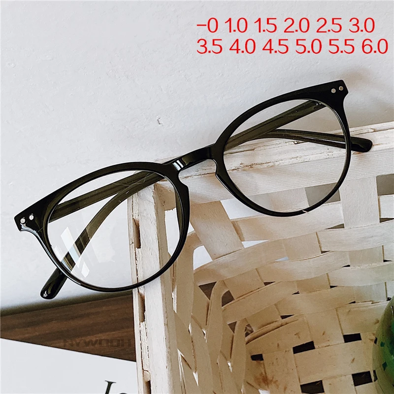 -1.0 -1.5 -2.0 -3.0 -3.5 -4.0 -4.5 do 6,0 Skončil Krátkozrakosť Okuliare Ženy Muži Kvetinový Tlač Okrúhle Okuliare Krátkozraké Okuliare