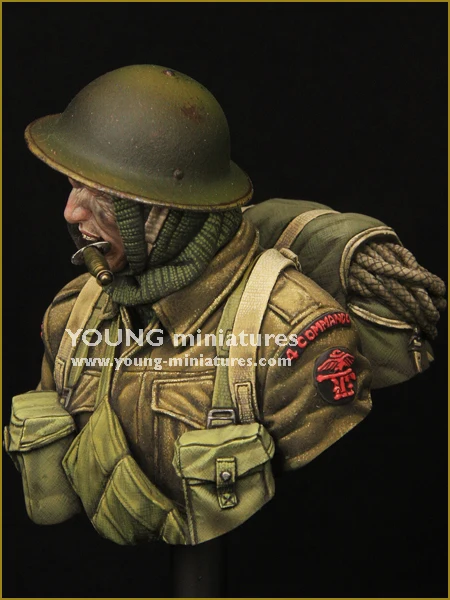1/10 Britských Commandos druhej svetovej VOJNY Živice Obrázok Poprsie GK Vojenské témy druhej Svetovej Vojny Nenatieraný Č farba