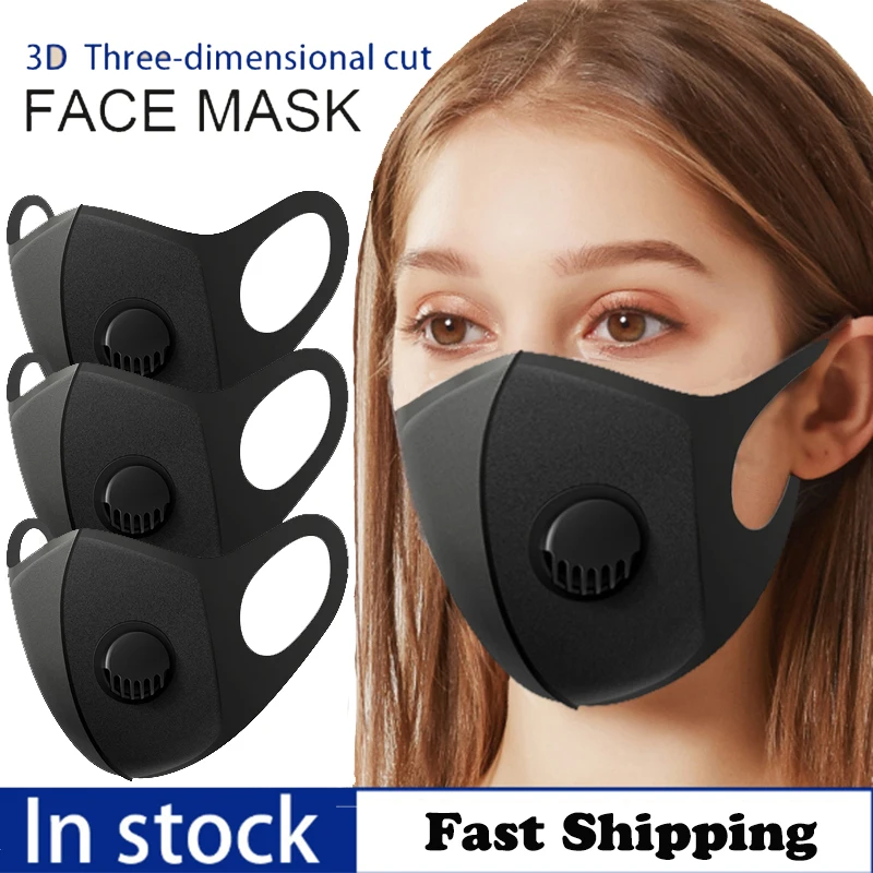 1/3/10pcs Čierna Maska s Filtrom Módne PM2.5 Masku Proti Prachu, Ochranné Masky Umývateľný Použiť Čiernu Masku Na Tvár A Respirátor Úst Maska