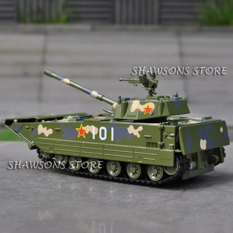 1:48 Diecast Kovové Vojenský Tank Model Hračka AAV Čína ZTD-05 Obojživelné Útočné Vozidlo Replika S Zvuk a Svetlo