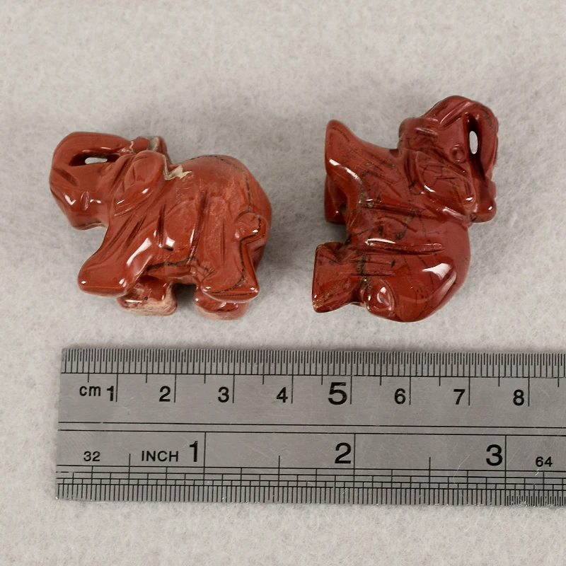 1.5 Palca červený jaspis Slon Figúrky Plavidlá, Vyrezávané Prírodného Kameňa minerálne sklo Mini Zvieratá Socha na Dekor Liečenie Čakier