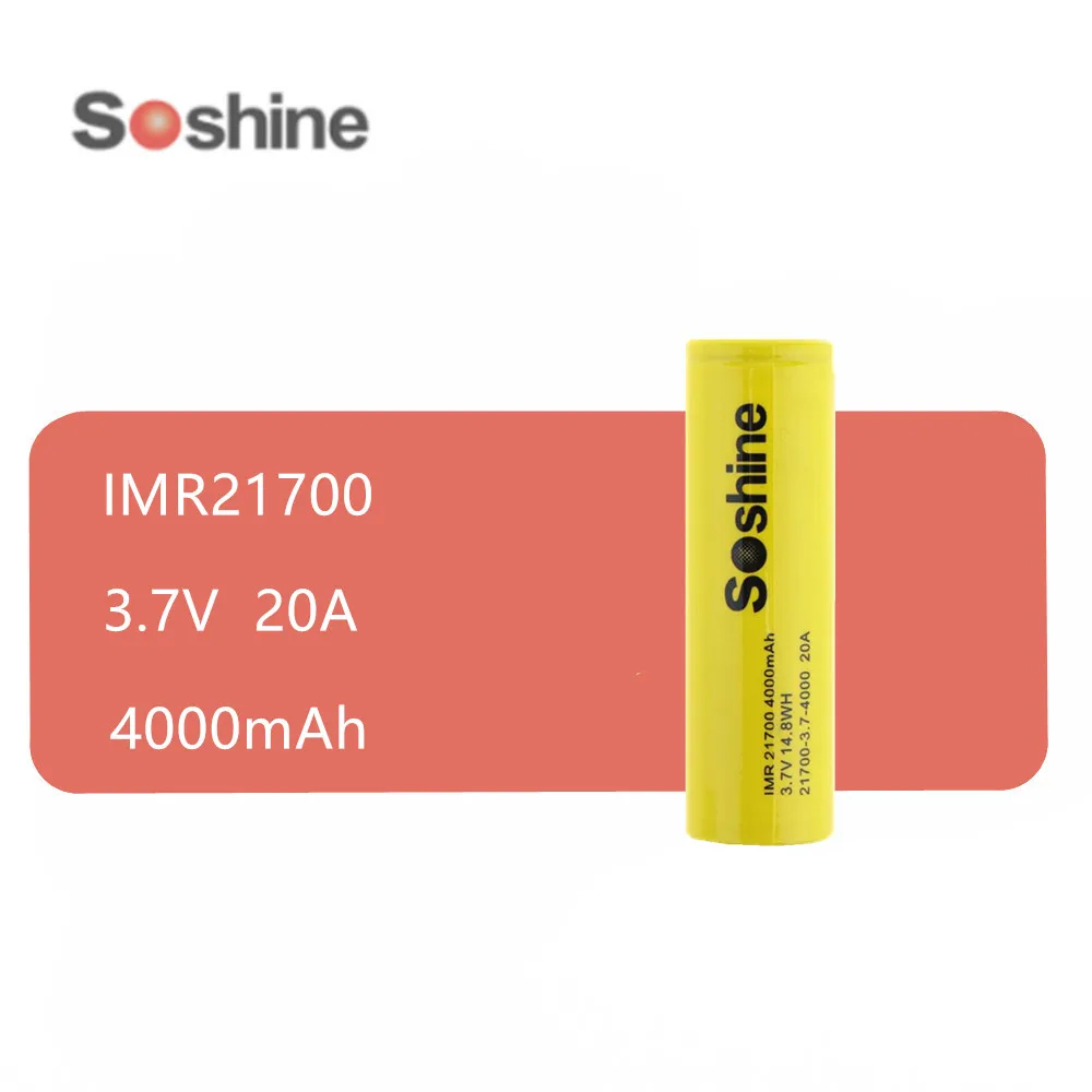 1 ks originál SOSHINE 21700 Li-ion nabíjateľná batéria 3,7 V 4000mah 14,8 v WH s Chránené PCB pre Elektrické výrobky baterka