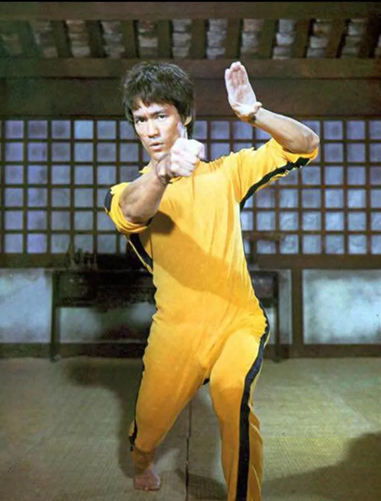 1 ks Vysokej Kvality Jeet Kune Urobiť Hru Smrti Kostým Jumpsuit Bruce Lee Klasické Žlté Kung Fu Uniformy