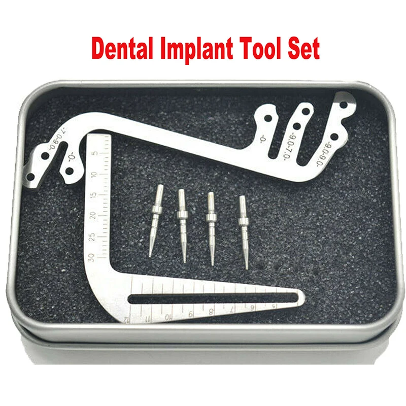 1 nastavte Zubný Implantát Sprievodca Nastaviť Zub Meracie Pravítka Strmene Kostný Hrebeň S+L Výsadbu Pozičný Uhol Pravítko Zubár Nástroje