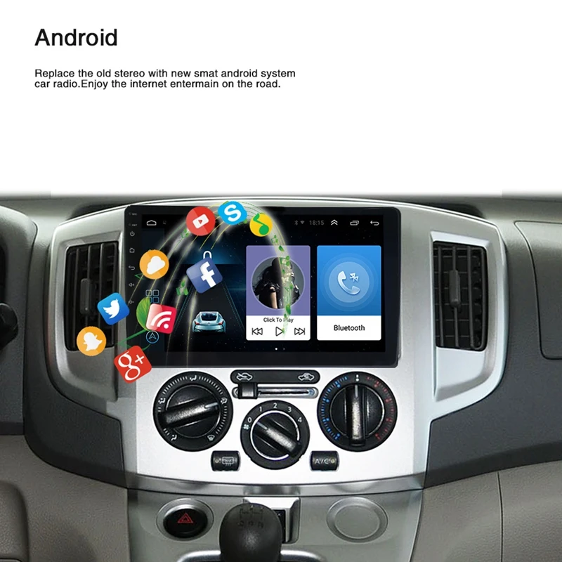 10.1 Palcový Android 8.1 Quad Core 2 Din Auto Stlačte Stereo Rádio Gps, Wifi Mp5 Prehrávač Nás