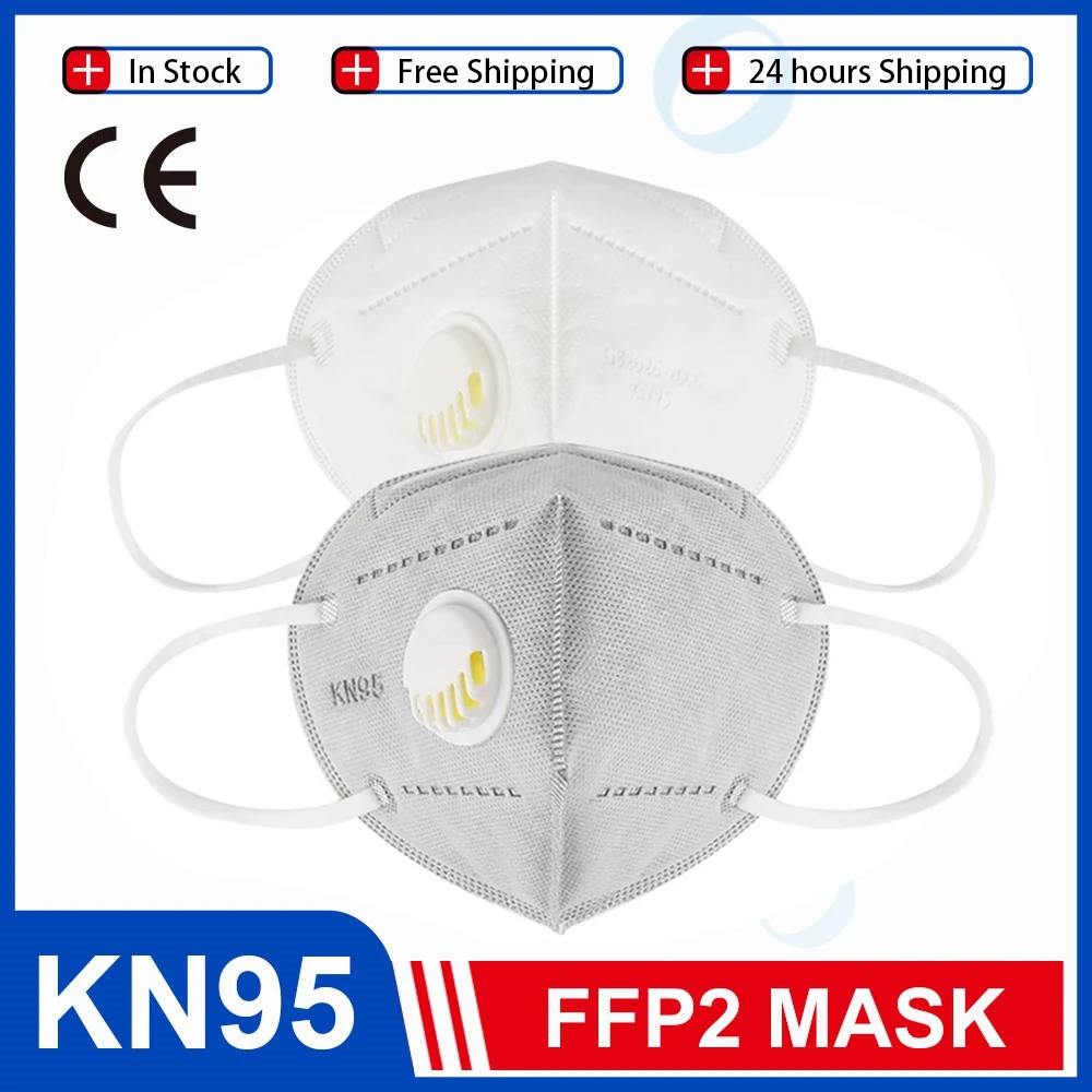 10-100ks KN95 Maska Valved Masku na Tvár a Respirátor Masku na Tvár 5 Vrstva Ochrany Proti prachom Maska na Tvár Ochranné Mascarilla
