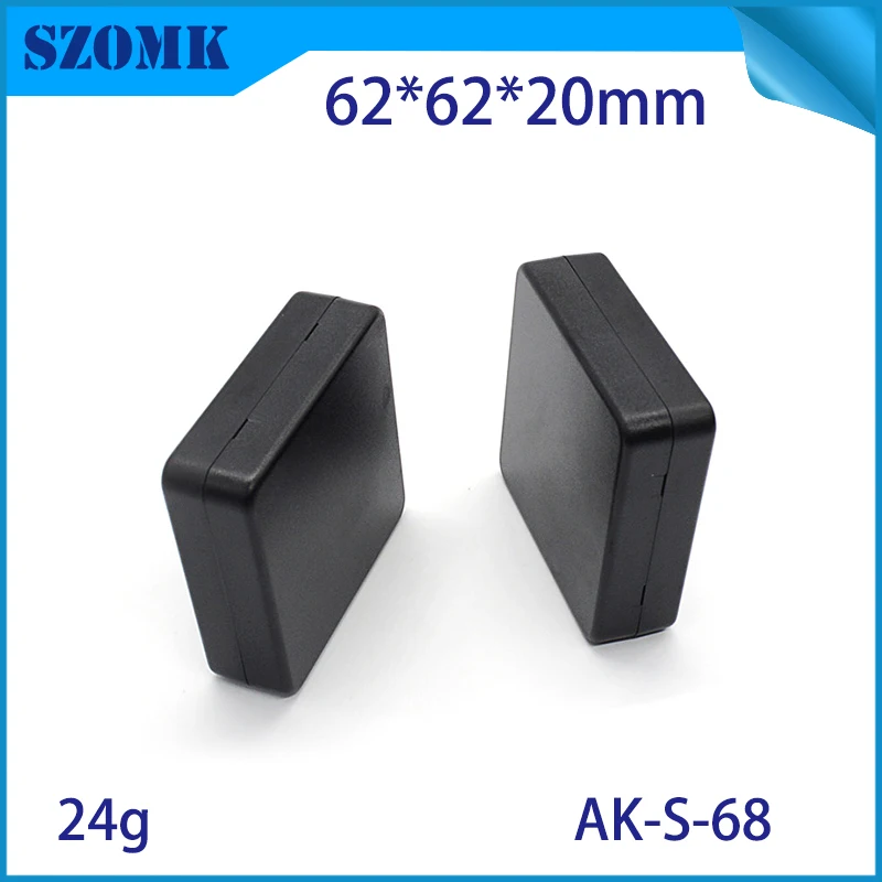 10 ks, 62*62*20 mm čierna elektronika plastový kryt pre pcb nástroj box materiál abs plast ovládací box hosuing prípade