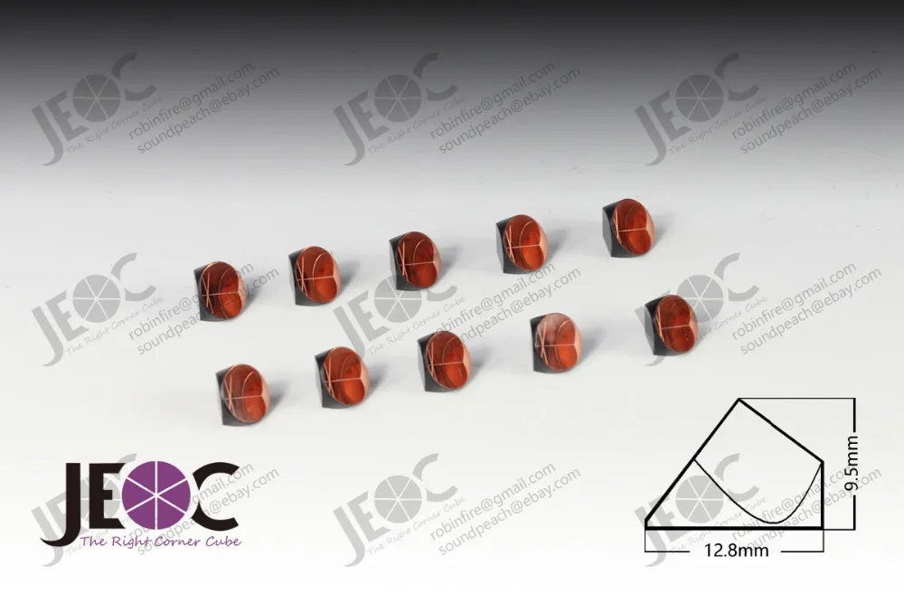10 Ks JEOC medi potiahnuté 0.5 palcový Rohu Kocka, Hranol, Á 12,7 mm Trihedral Retroreflector, 5 oblúkových sekúnd vrátiť Lúč