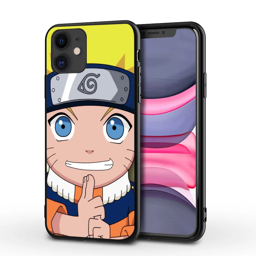 10 KS Veľa Veľkoobchod Cartoon Ninja Mobilný Telefón puzdro Pre Apple Iphone 6 7 8 11 X Naruto Ochranu Anti-shock Kryt Anime Tlač