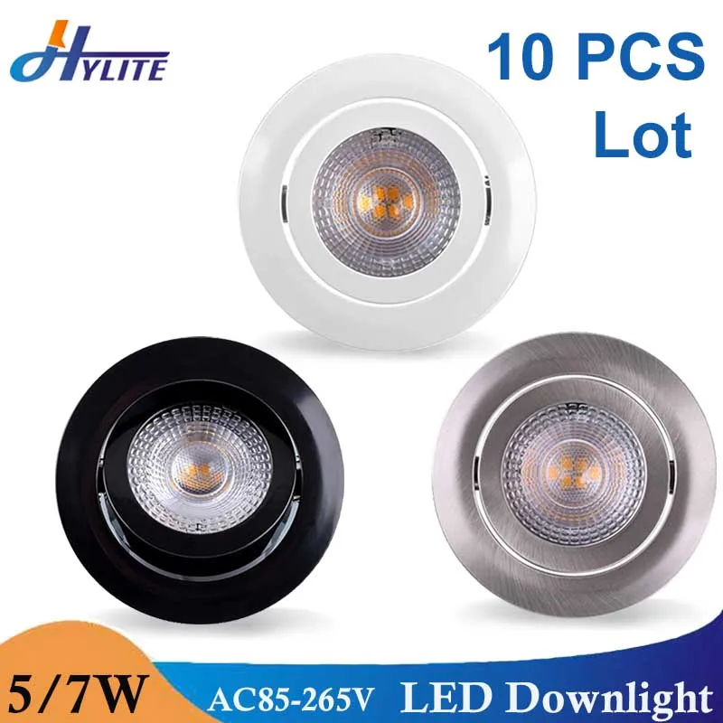 10 PC5W 7W LED Downlight AC85-265V Stropné Svietidlo Okrúhle Zapustené Krytý Domov Izba Teplá Studená Biela Ultra Tenké Pozornosti Svetlo
