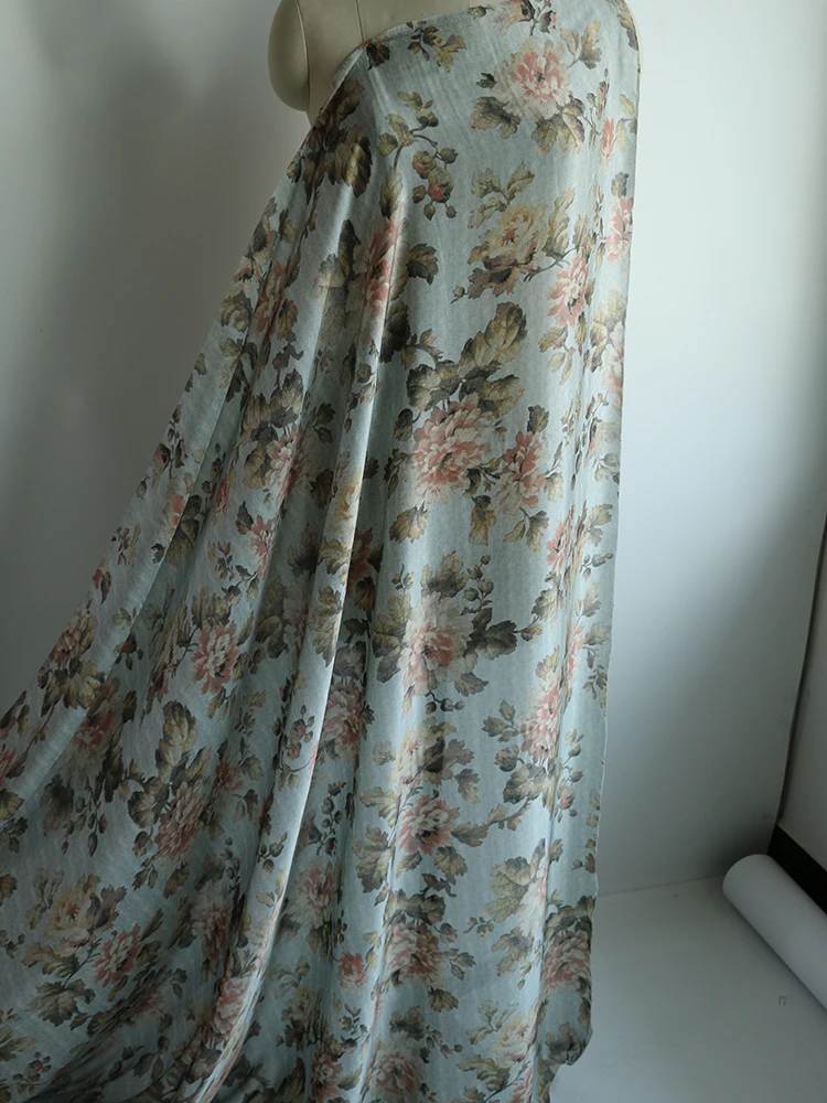 100 cm*135 cm elegantná kvetinová čistá hodvábny satén charmeuse tkaniny materiál pre šaty šaty