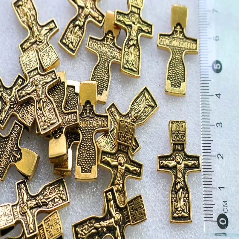 100 kusov, Ježiša Krista bronzový kríž náboženské Pravoslávny kríž, prívesok, náramok príslušenstvo šperky