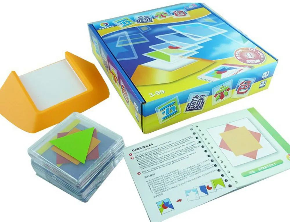 100 Výzvou Kód Farby Puzzle Hry, Skladačky Tangram Rada Logická Hračka Pre Deti Detský Rozvíjať Logické Priestorové Uvažovanie Hračka