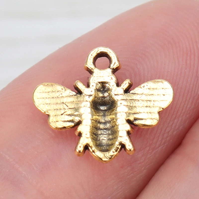 100 x Starožitné Zlata Hmyzu Čmeliaky včiel medonosných Včiel Charms Prívesky Korálky pre KUTILOV, Handmade Šperky, Takže Zistenia 13x11mm