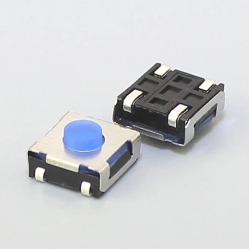 1000PCS 6.5X6.Jednotky 2x3.5 MM Dotykové Tlačidlo Prepnúť Modrá Gumené Tlačidlo 4 Pin Tlačidlá Tlačidlo DIP Momentálne Micro Prepínače