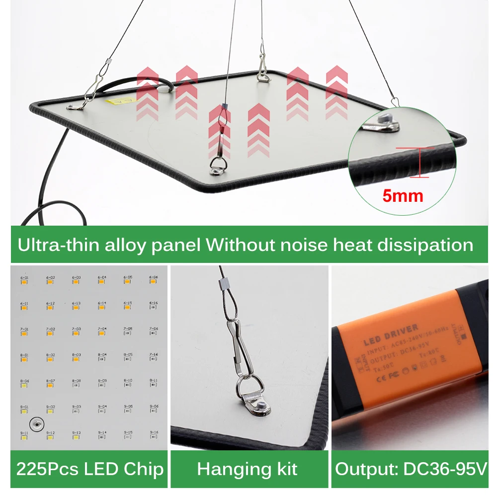 1000W LED Rásť Svetelný Panel Plné Spektrum Phyto Lampa AC85-240V EU/US Konektor Pre Vnútorné Rásť Stan Rastliny Rastu Svetlo