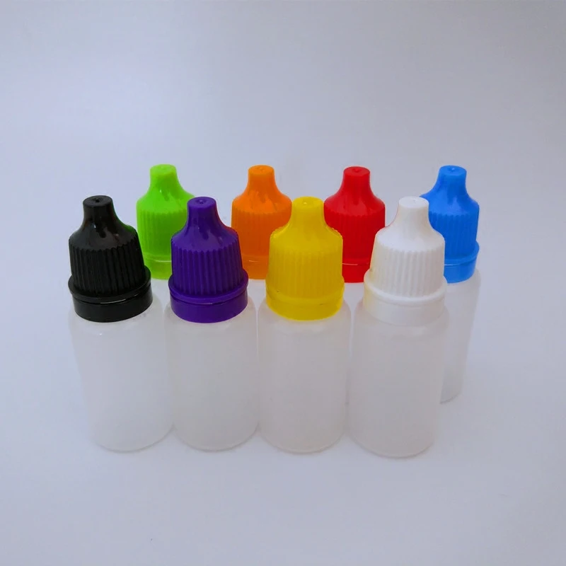 100ks 10 ml plastových kvapaliny sub-fľaša kvapkadla fľaša očné kvapky vody fľašu esenciálny olej plastové fľaše