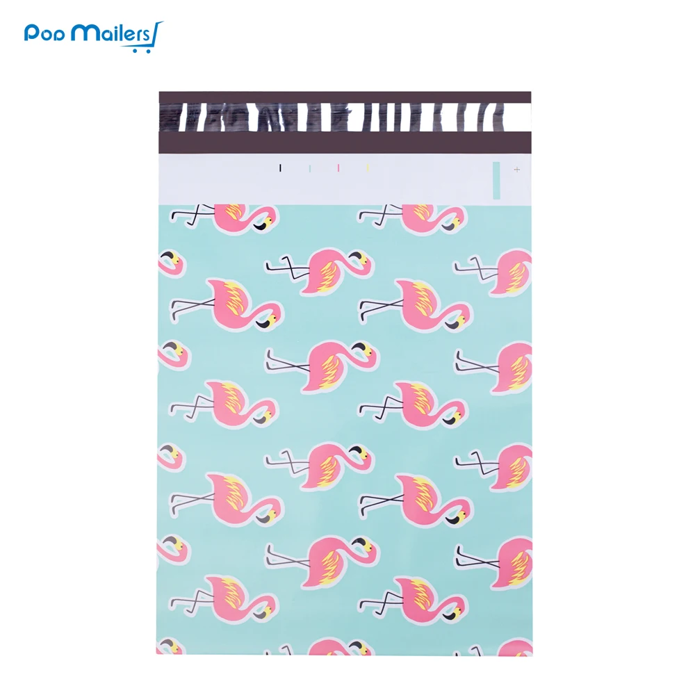 100ks 25.5*33 cm 10*13 palcový Flamingo vzor Poly Odosielateľov Samostatne Tesnenie Plastové poštovú Obálku Tašky/Tašky na balenie košele