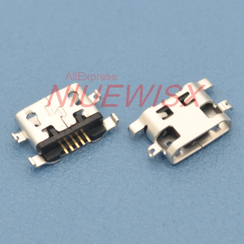 100ks Konektor Micro USB 5pin reverzné ťažké plechu 1,2 mm Ploché ústa bez curling strane Žena Pre Mobilný Telefón, Mini USB, jack