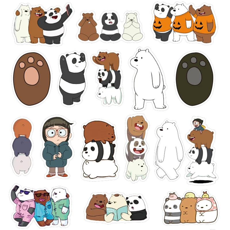 100ks/Set Karikatúra Roztomilý Malý medvedík Panda Graffiti Nálepky Hračky Pre Deti Motocykle Skateboards Telefóny Scrapbooks Notebook