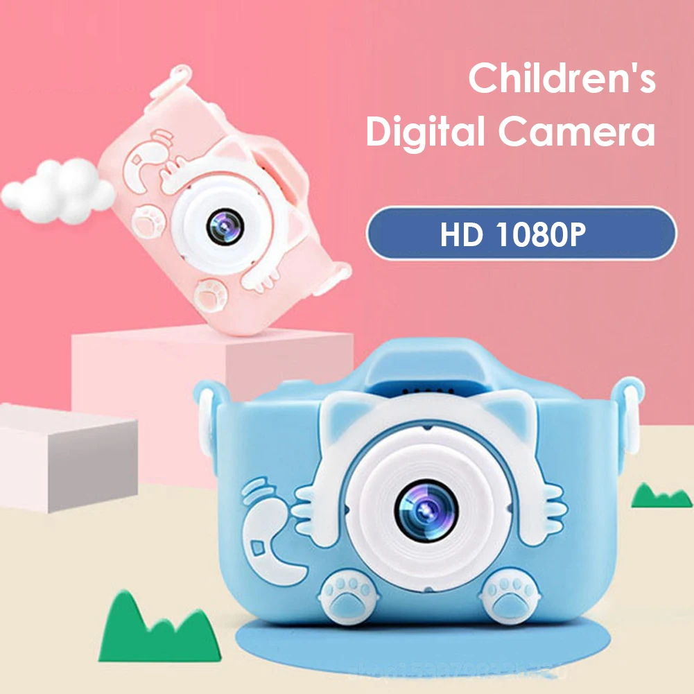 1080P HD Deti Cartoon Fotoaparát Vzdelávacie Video, Hračky s 2 palcový Displej Účtovná Vreckový Fotoaparát Prvky