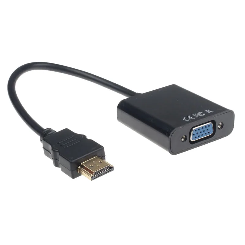 1080P HDMI / VGA S Audio Converter Adaptér USB Power Video Kábel Black hdmi vga aux adaptér