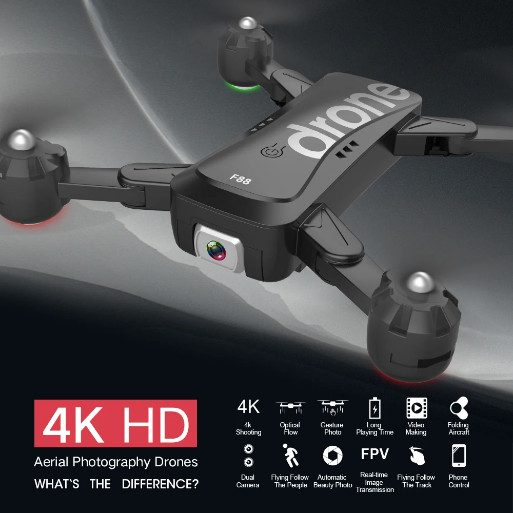 1080P Mini Drone 4K HD Profissional Drone Fotoaparát F88 FPV Hučí Wifi Quadcopter Diaľkové Ovládanie, Hračky Pre Deti, Hračka Quadcopters