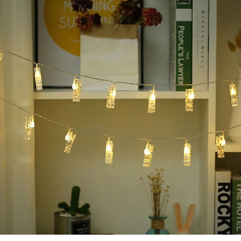 10M Foto Karty LED Klip String Svetlá na Vianočné Girlandy Spálňa Víla Svetla Dekorácie Pre Dovolenku Strany Svadobné Osvetlenie Reťazca