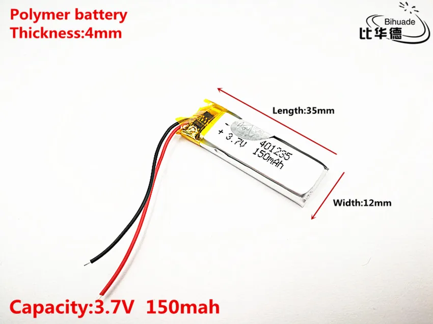10pcs Liter energie batérie Dobré Qulity 3,7 V,150mAH,401235 Polymer lithium ion / Li-ion batéria pre HRAČKA,POWER BANKY,GPS,mp3,mp4