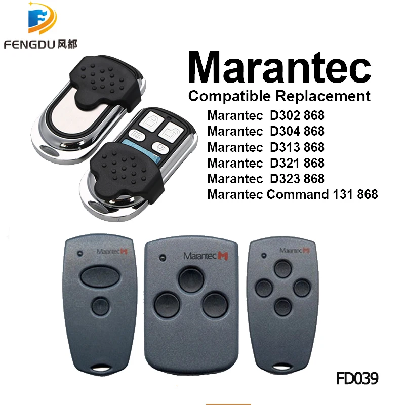 10PCS MARANTEC Príkaz 131 D302 D304 D313 D323 D321 náhradné diaľkové ovládanie MARANTEC 868MHZ doprava zadarmo