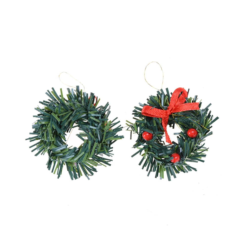 10Pcs Mini Vianočný Veniec zelená Farba Borovice Drop Ornament Vianočný Strom Dekorácie Pre Domov Strán Firmware Nový Rok Dodávky