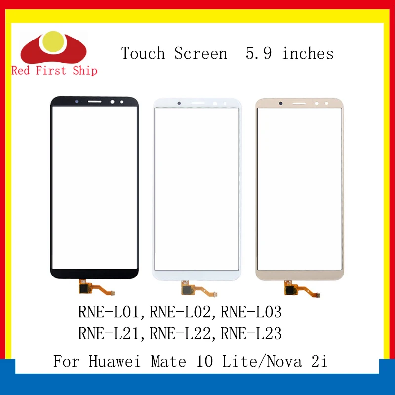 10Pcs/veľa Dotykový Displej Pre Huawei Mate 10 Lite Touch Panel Senzor Digitalizátorom. Predné Sklo, Vonkajší Nova 2i dotykovej obrazovky BEZ LCD
