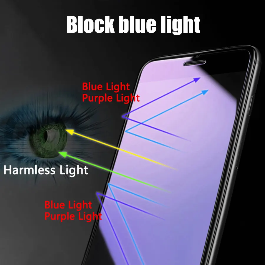 10pcs/veľa Modré Svetlo Matné Matné Tvrdené Sklo Pre IPhone 11 Pro XS Max XR X 8 7 6 6 Plus Screen Protector Sklo