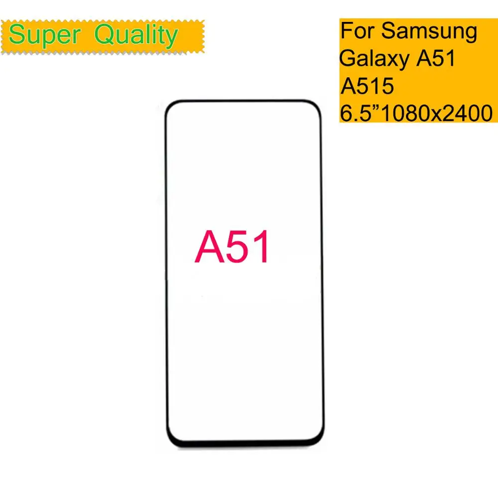 10Pcs/veľa Pre Samsung Galaxy A51 Dotykový Displej Predné Sklo Panel LCD Vonkajší Displej Objektív A51 A515 SM-A515F/DSN Predné Sklo Nahradiť