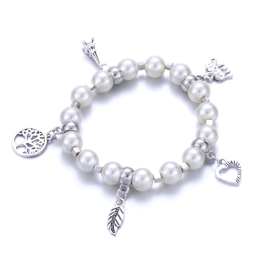 10Pcs/Veľa Prírodné Sladkovodné perly Kvet Pearl Náramky, Prívesky Pre Ženy s Bielou Hlinkou Zirkón Loptu Pružnosť Šperky Darček
