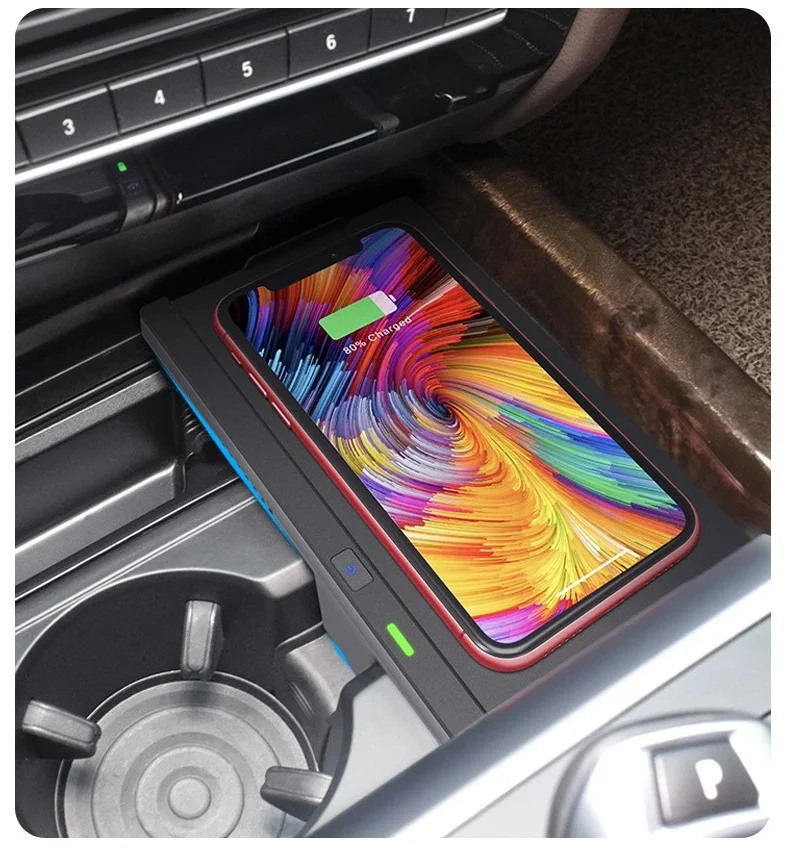10W Auto Qi Bezdrôtovú Nabíjačku Rýchle Nabíjanie Na BMW X5 X6-2018 Pre Iphone 11/ 11 Pro / 11 Pro Max a Všetky Čchi-povolené