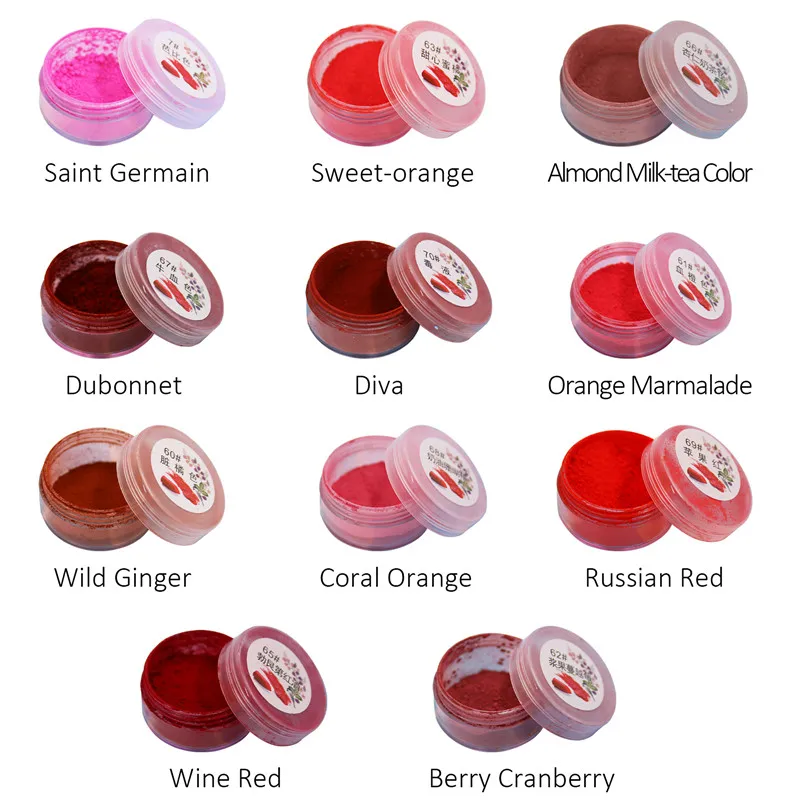 11colors Rúž Prášok Pigment Farebný Rúž Pearl Powder pre DIY Rúž, Lesk na Pery Kozmetika Acyklické farebný Prášok Lippie