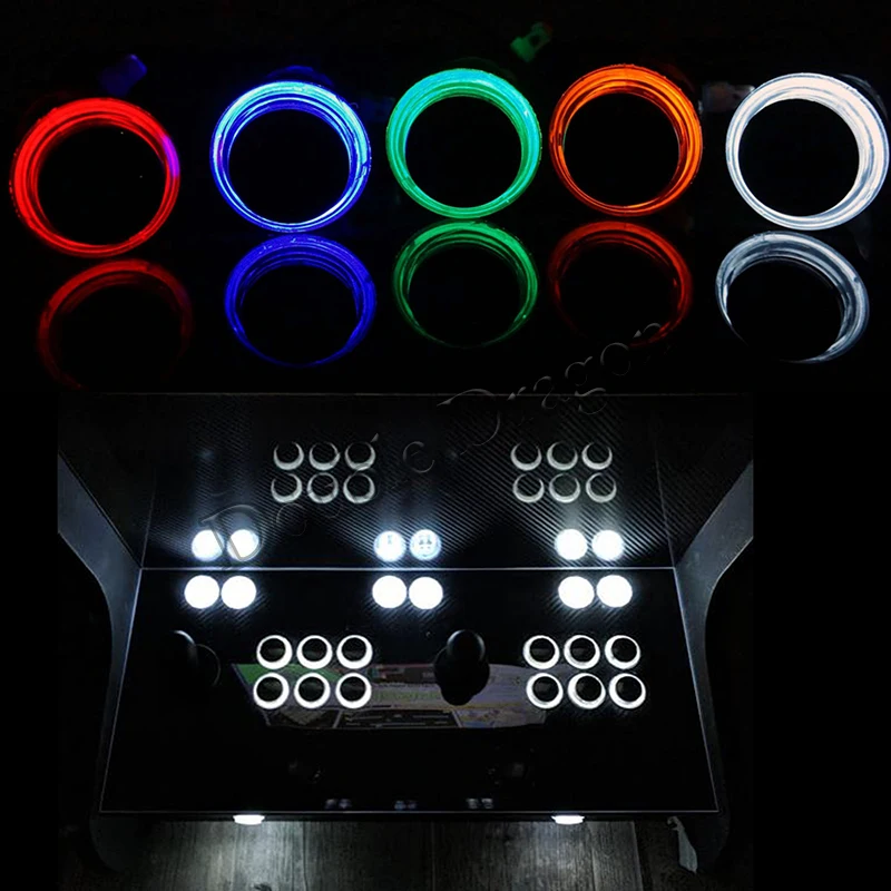 12pcs veľa Arcade Tlačidlo Čierny Kryt Spp 5/12V LED svetelné 28mm Transparentné Tlačidlá s Microswitch Hra Kabinetu časti