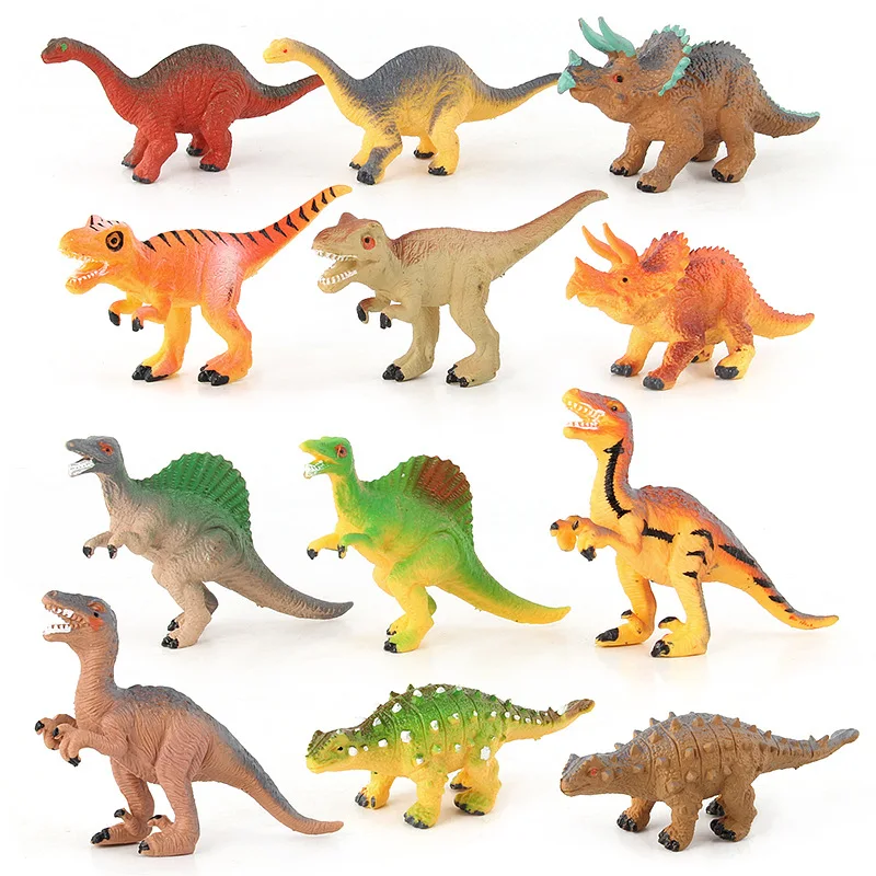 12pcs Vzdelávacie Hračky Dinosaurov 8cm Deti Realistické Hračka Dinosaur Údaje Deti Batoľa Vzdelávania T-rex Triceratops Velociraptor