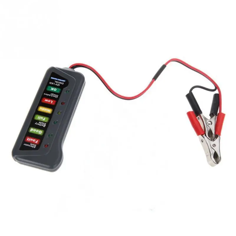 12V Digitálny Batéria Alternátor Tester so 6-LED Osvetlenie Displeja Auta Batérie Vozidla Diagnostický Nástroj