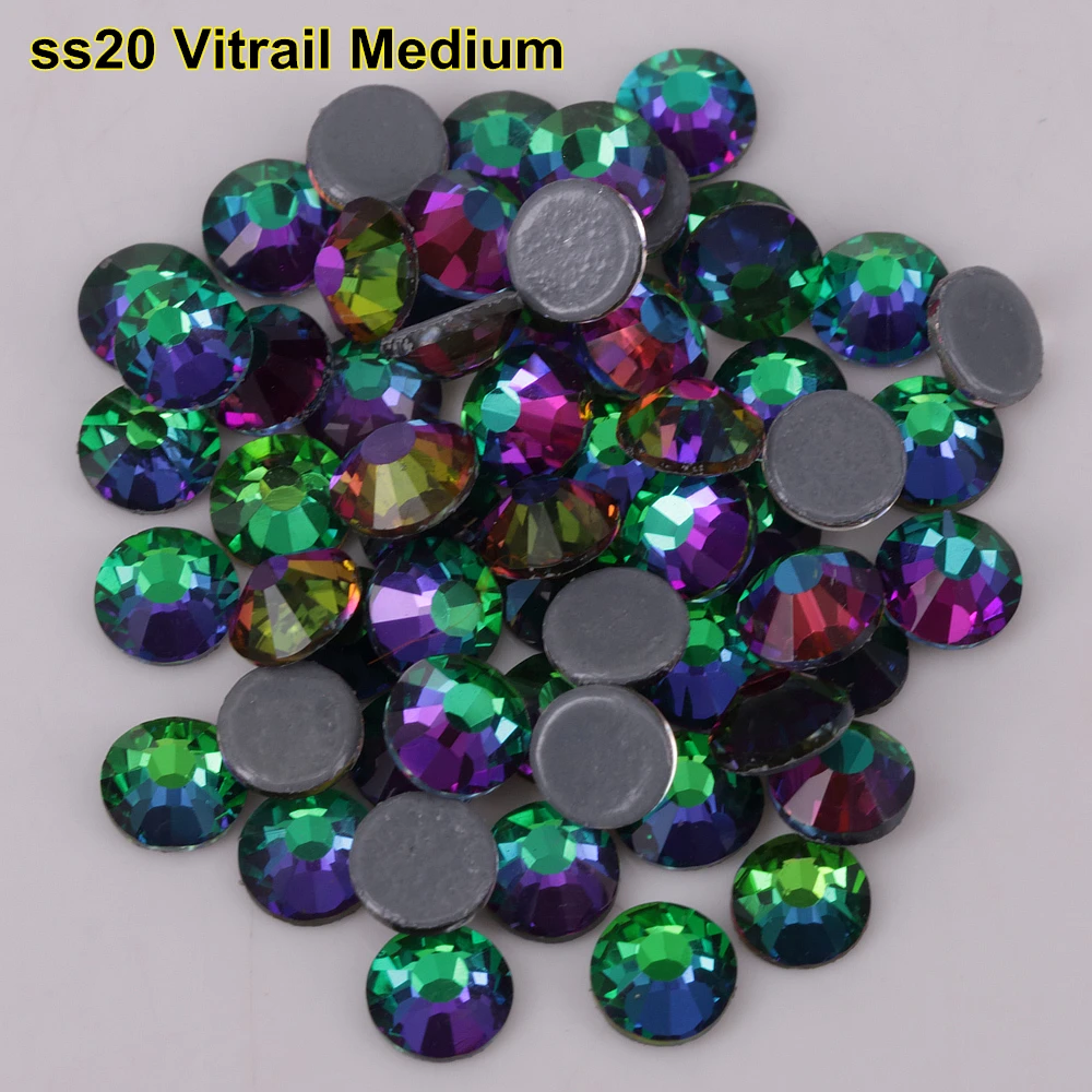 1440pcs/Veľa, Vysoká Kvalita ss20 (4.8-5,0 mm) Crystal Vitrail Medium Rýchla oprava Kamienkami / Žehlička Na Ploché Kryštály Späť
