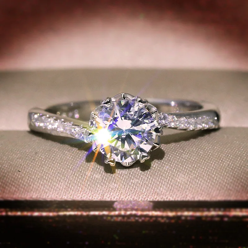 14K Žltého Silod Zlatý Prsteň pre Ženy Snubné prstene Diamantové Prstene pre Ženy Luxusný Klasický Svadobný Gold Jemné Šperky Vianoce