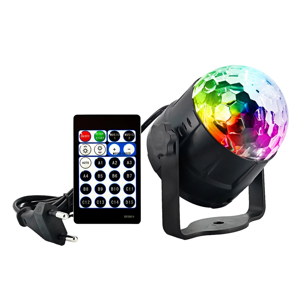15 Farieb, Dj, Disco Svetlá Loptu Aktivované Zvukom LED Mini Magic Ball Svetlo Domácej Scéne Bar KTV Svadobné Zobraziť Pub Diaľkový ovládač