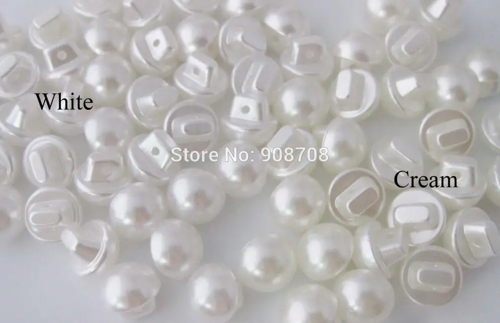 150Pcs Biela/krém napodobňované Pearl plastové Tlačidlo 10 mm/12 mm Ramienka Šitie príslušenstvo deti tlačidlá