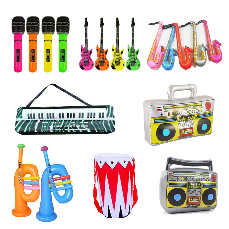 15cps Inflatables Gitara, Saxofón Mikrofón Balóny Hudobné Nástroje Hračky Doplnky Pre Deti-Bazén Party Dodávky