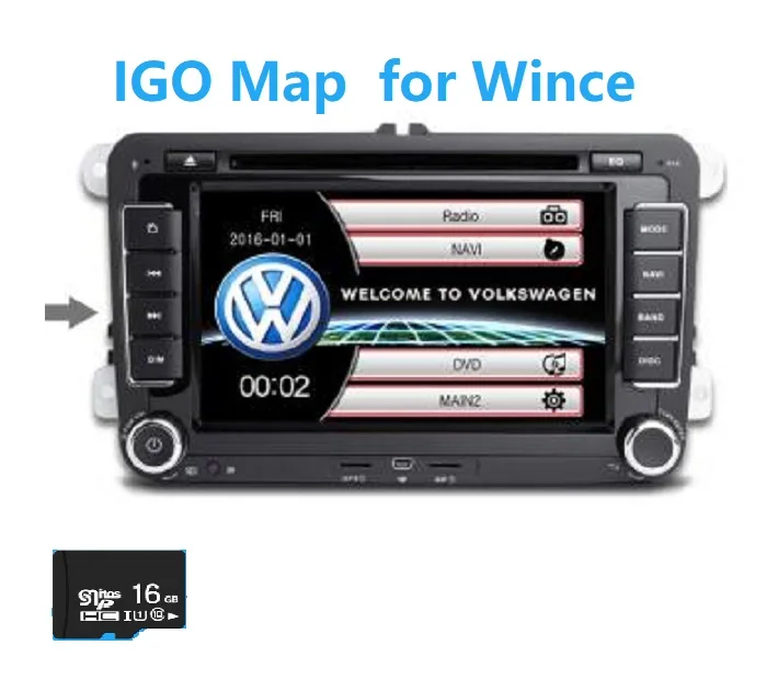 16GB SD TF Karty, GPS mapy pre Volkswagen 2 din autorádia windows ce 6.0 GPS Navigácie MapsEurope/Rusko/španielsko/blízkom východe atď