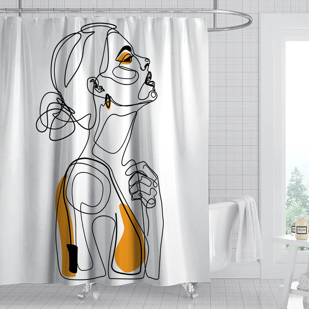 180*180 cm panáčik Sprchový Záves Nepremokavé Plesniam Dôkaz Punch-free Perforované Tlač Kúpeľňa Opony