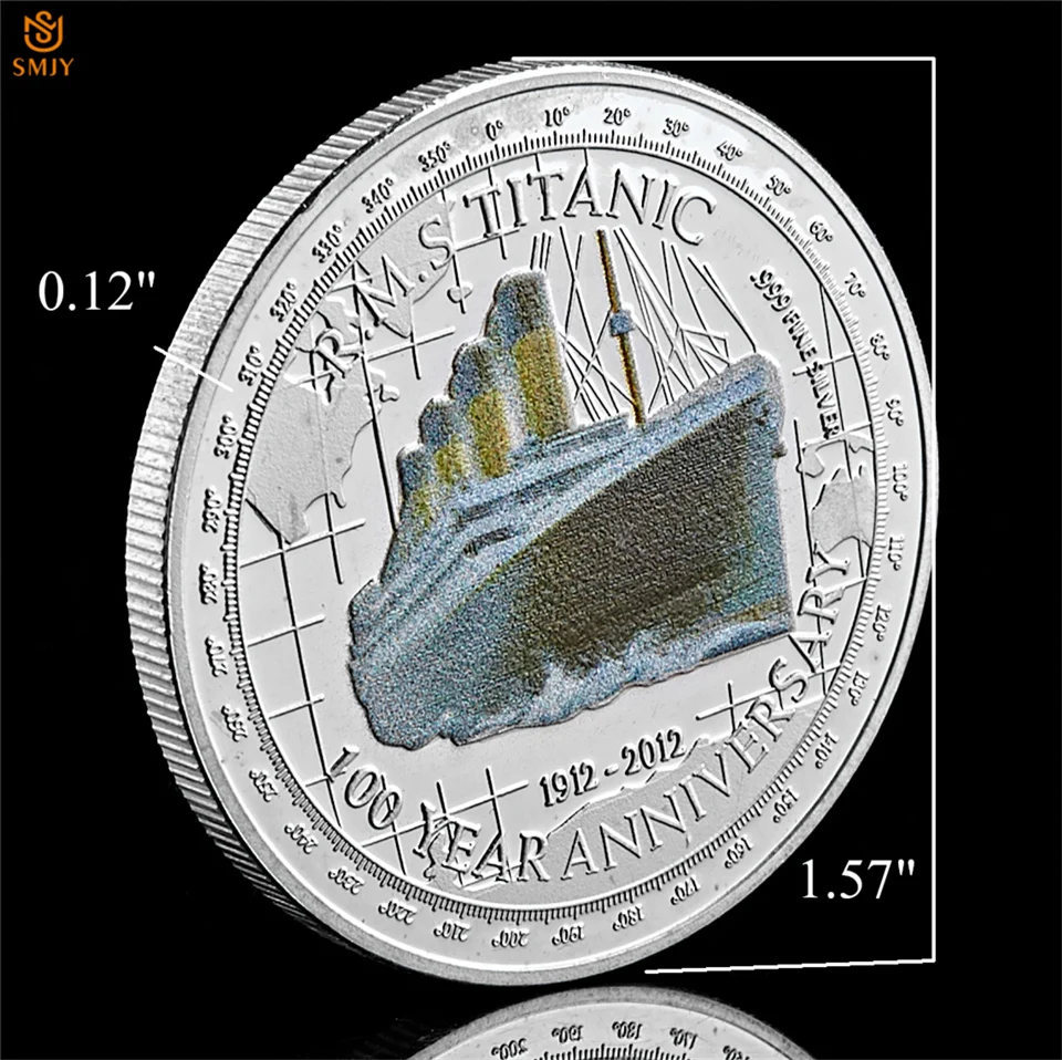 1912 RMS Titanic Veľkú Loď&UK Kráľovná Alžbeta II Strieborné Pozlátené Euro Smalt Medaily Pamätné Mince Zber W/PCCB Box